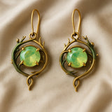 Brincos de Opala Verde Elegantes