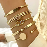Conjunto de Pulseiras Douradas Estilosas