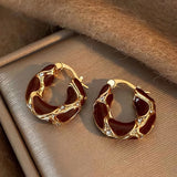 Os Brincos Argola Bordeaux Reais