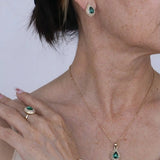 Conjunto de Joias em Gota de Esmeralda Atemporal