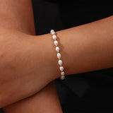Pulseira Elegante de Pérola e Ouro