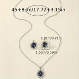Conjunto de Joias de Safira Cintilante