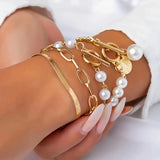 Conjunto Premium de Pulseiras de Pérola em Camadas