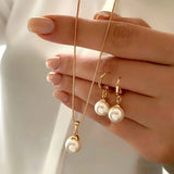 Conjunto de Colar de Pérola Graciosa Elegante