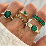 Conjunto de Anéis de Esmeralda Palazzo