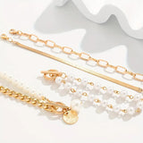 Conjunto Premium de Pulseiras de Pérola em Camadas