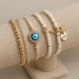 Conjunto de Pulseiras Hamsa Douradas Elegantes