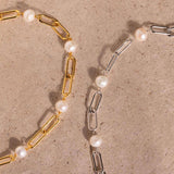 Pulseira Sofisticada em Corrente de Pérola