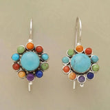 Brincos Argola de Turquesa Multicolorida