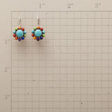 Brincos Argola de Turquesa Multicolorida