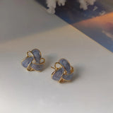 Brincos de Esmalte Roxo Vintage Elegantes