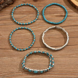 Conjunto Premium de Pulseiras de Contas de Turquesa