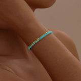 Pulseira em Corrente de Turquesa e Ouro Radiante
