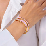 Pulseira Moderna em Onda de Aço Inoxidável