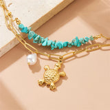 Pulseira Única de Tartaruga de Turquesa
