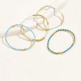 Conjunto de Pulseiras de Contas de Turquesa Subtil