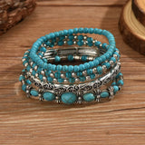 Conjunto Premium de Pulseiras de Contas de Turquesa