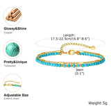 Pulseira em Corrente de Turquesa e Ouro Radiante
