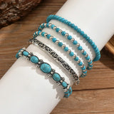 Conjunto Premium de Pulseiras de Contas de Turquesa