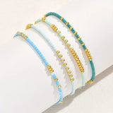 Conjunto de Pulseiras de Contas de Turquesa Subtil
