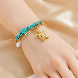 Pulseira Única de Tartaruga de Turquesa