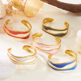 Pulseira Moderna em Onda de Aço Inoxidável