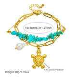 Pulseira Única de Tartaruga de Turquesa