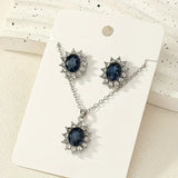 Conjunto de Joias de Safira Cintilante