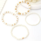 Conjunto de 4 Pulseiras de Pérolas para Empilhar