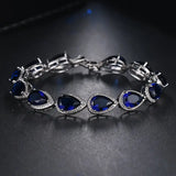 Pulseira Glamorosa de Safira Torcida