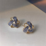Brincos de Esmalte Roxo Vintage Elegantes