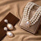 Conjunto de Joias em Fio de Pérola Vintage