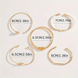 Conjunto de Pulseiras Douradas Estilosas