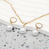 Conjunto de Colar de Pérola Graciosa Elegante