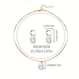 Conjunto de Colar de Pérola Graciosa Elegante