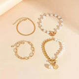 Conjunto Premium de Pulseiras de Pérola em Camadas