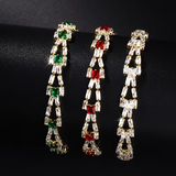 Pulseira Elegante de Baguette Dourada