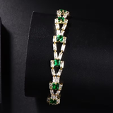 Pulseira Elegante de Baguette Dourada