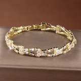 Pulseira Elegante de Baguette Dourada