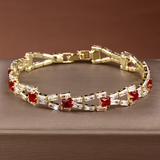 Pulseira Elegante de Baguette Dourada