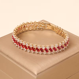 Pulseira Luxo Dourada de Esmeralda Elegante