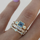 Conjunto de Anéis de Cristal Cintilante