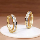 Brincos Argola Exclusivos de Ouro e Cristal
