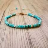 Pulseira de Contas de Turquesa Oceânica