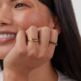 Anel de Esmeralda em Camadas Willow