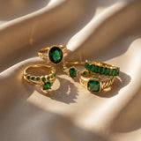 Conjunto de Anéis de Esmeralda Palazzo