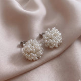 Brincos de Pérola Incrustada Elegantes